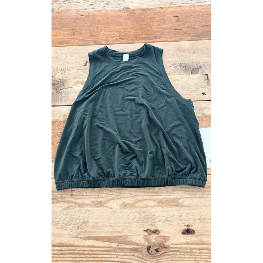 Lululemon Jersey Training Elastic-Hem Tank Legend Green LW1FR9S Size 8 NWT